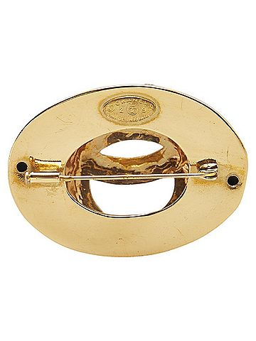 Chanel Chanel Coco Mark Oval Circle Brooch Gold Plated Women's CHANEL (view 2)