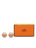 Hermès 100% Metal Orange Hermes enamel cloisonné border earrings silver orange metal women's HERMES One size - photo 4