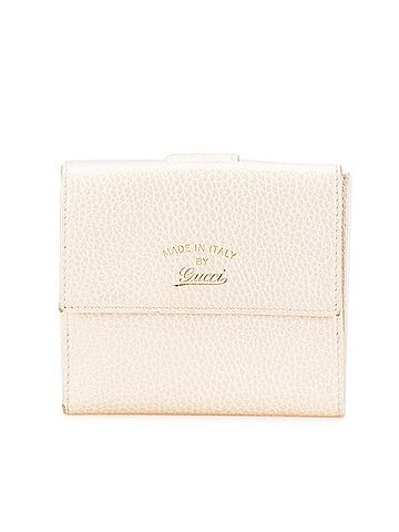 Gucci Gucci Double Hook Bifold Wallet 368233 White Leather Women's GUCCI (view 1)