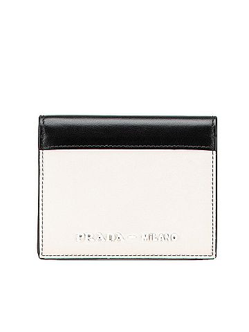 Prada Prada Women's Bifold Wallet in White and Black Leather (view 1)