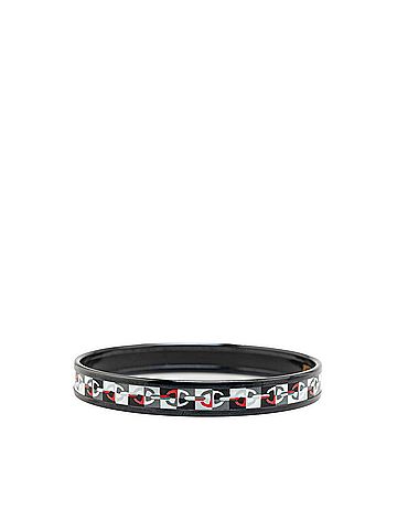 Hermès Hermes enamel Chaine d'Ancre motif bracelet bangle black red grey metal women's HERMES (view 2)