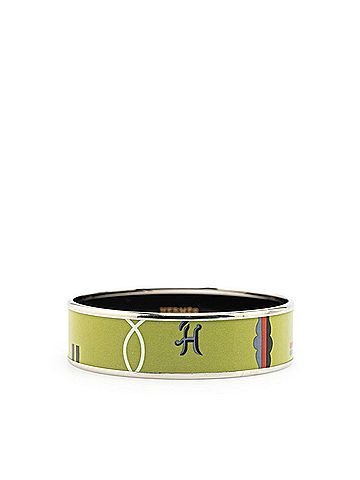 Hermès Hermes enamel bangle silver green multicolor metal women's HERMES (view 1)