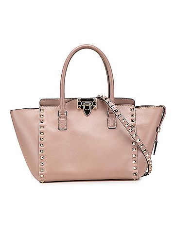 Valentino Valentino Rockstud handbag/shoulder bag, 2-way, greige leather, women's. (view 1)