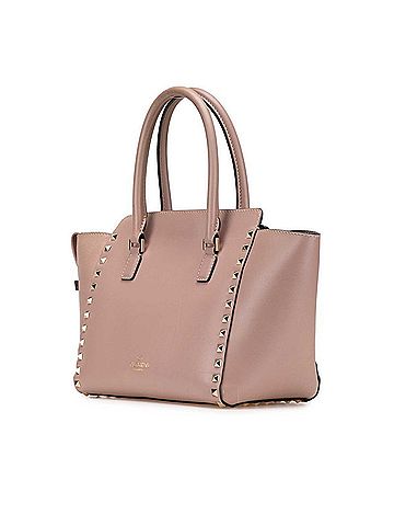 Valentino Valentino Rockstud handbag/shoulder bag, 2-way, greige leather, women's. (view 2)