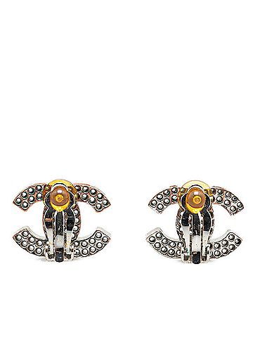 Chanel Chanel Coco Mark Earrings Silver Metal Women's CHANEL (view 2)