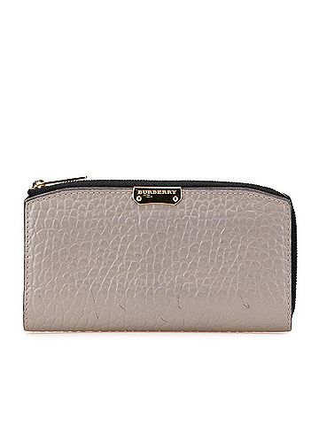 Burberry Burberry long wallet, gray leather, women's. (view 1)