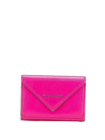 Balenciaga Balenciaga Paper Mini Wallet, Tri-fold Compact 391446, Pink Leather, Women's, BALENCIAGA (view 1)