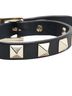Valentino Black Valentino Rockstud Bracelet in Black Leather with Plated Finish for Women. One size - photo 3