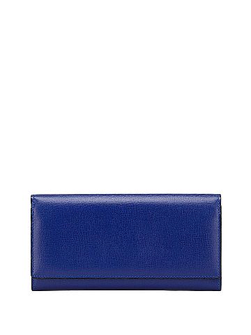 Valextra Valextra Men's Blue Leather Long Wallet (view 1)