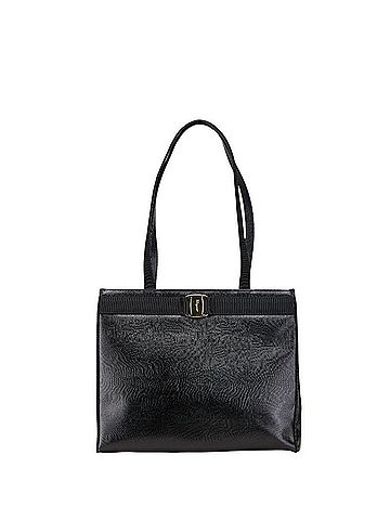 Salvatore Ferragamo Salvatore Ferragamo Vara Ribbon Embossed Tote Bag/One-Shoulder Bag AU-21 25 30 Black Leather Women's (view 1)