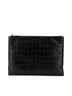 Saint Laurent 100% Leather Black Saint Laurent Crocodile Embossed Clutch Bag/Second Bag 39729 Black Leather Men's SAINT LAURENT One size - photo 1