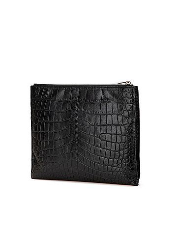 Saint Laurent Saint Laurent Crocodile Embossed Clutch Bag/Second Bag 39729 Black Leather Men's SAINT LAURENT (view 2)