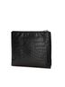 Saint Laurent 100% Leather Black Saint Laurent Crocodile Embossed Clutch Bag/Second Bag 39729 Black Leather Men's SAINT LAURENT One size - photo 2