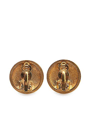 Chanel Vintage Chanel Coco Mark Earrings, Gold Plated, Women's, CHANEL (view 2)