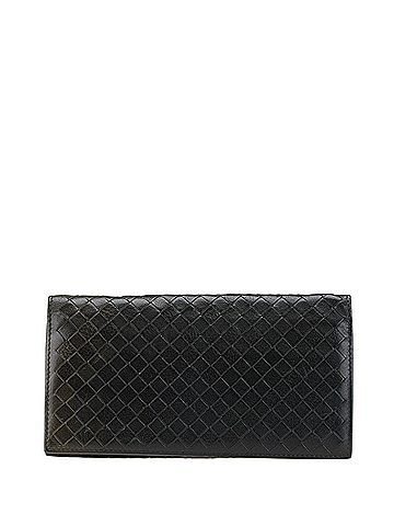 Bottega Veneta Bottega Veneta Intrecciato Bi-fold Wallet, Long Black/Grey Leather, Women's (view 1)
