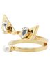 Fendi 100% Other Gold Toned Fendi Bugs Eye Monster Ring, #S, Gold Plated with Faux Pearls, Women's, FENDI One size - photo 3