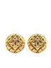 Chanel 100% Other Gold Toned Vintage Chanel Matelasse Coco Mark Earrings, Gold Plated, Women's, CHANEL One size - photo 1