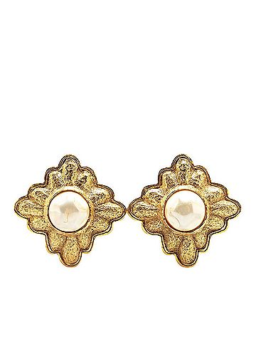 Chanel CHANEL Vintage Pearl Earrings, Gold Plated, Women's (view 1)