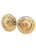 Chanel 100% Other Gold Toned CHANEL Vintage 1990 Logo Round Earrings, Gold Plated, Women's One size - photo 1