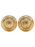 Chanel 100% Other Gold Toned CHANEL Vintage 1990 Logo Round Earrings, Gold Plated, Women's One size - photo 2