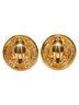 Chanel 100% Other Gold Toned CHANEL Vintage 1990 Logo Round Earrings, Gold Plated, Women's One size - photo 3