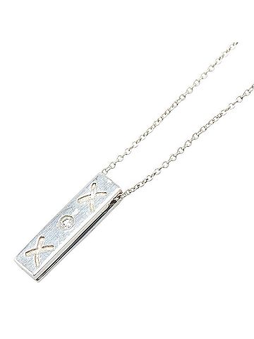 Tiffany Tiffany & Co. Kiss Bar single diamond necklace in 925 silver for women. TIFFANY (view 1)