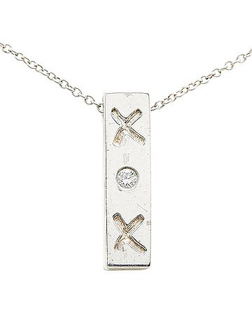 Tiffany Tiffany & Co. Kiss Bar single diamond necklace in 925 silver for women. TIFFANY (view 2)