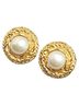 Chanel 100% Faux Pearl Gold Toned CHANEL Round Earrings, Gold Plated, Faux Pearl, Women's One size - photo 1