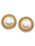 Chanel 100% Other Gold Toned Chanel Chain Motif Earrings, Gold Plated with Faux Pearls, Women's, CHANEL One size - photo 1