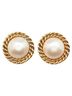 Chanel 100% Other Gold Toned Chanel Chain Motif Earrings, Gold Plated with Faux Pearls, Women's, CHANEL One size - photo 2