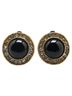 Chanel 100% Rhinestone Black CHANEL Rhinestone Round Earrings, Gold and Black Plated, Women's One size - photo 2
