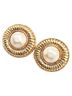 Chanel 100% Faux Pearl Gold Toned CHANEL Round Earrings, Gold Plated, Faux Pearl, Women's One size - photo 1