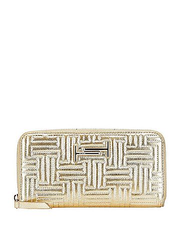 Tod's Tod's Long Wallet with Round Zipper, Gold Leather, Women's, TOD'S (view 1)