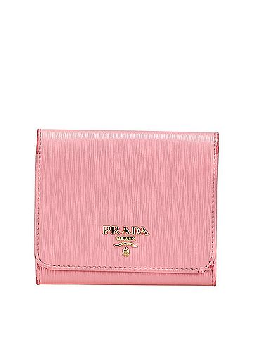 Prada Prada Tri-fold Wallet Pink Leather Women's PRADA (view 1)
