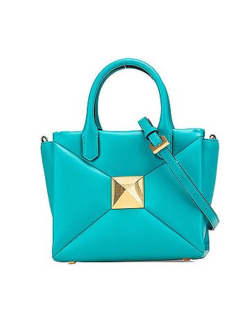 Valentino Valentino One Stud Tote Bag/Shoulder Bag, 2-Way, Green Leather, Women's, VALENTINO (view 1)