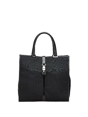 Gucci Gucci Jackie Line Tote Bag 002 1064 3444 Black Canvas and Leather Women's GUCCI (view 1)