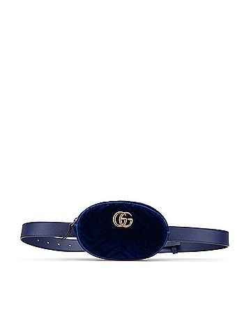 Gucci Gucci GG Marmont Quilted Body Bag/Waist Bag 95/38 476434 Blue Velvet Men's GUCCI (view 1)
