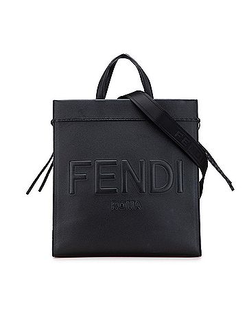 Fendi FENDI Go-To Shopper M-size Tote/Shoulder Bag, 2-Way, 7VA583, Black Leather, Women's (view 1)
