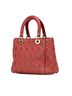 Christian Dior 100% Leather Red Christian Dior Dior Cannage Lady Stud Handbag/Shoulder Bag 2WAY M0579CVNZ Red Gold Lambskin Women's One size - photo 2
