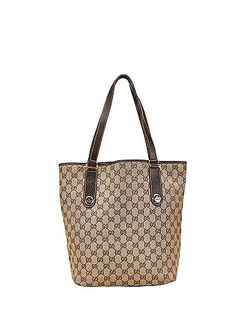 Gucci Gucci GG Canvas Shoulder Bag Tote 153009 Beige Brown Leather Women's GUCCI (view 1)