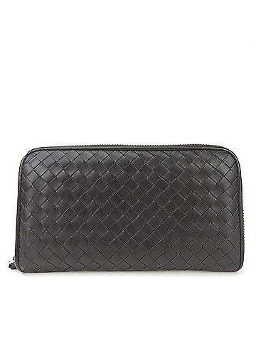 Bottega Veneta Bottega Veneta Round Long Wallet Intrecciato Dark Brown Leather Zippy Accessories Women Men Unisex BOTTEGA VENETA Zip Around (view 1)